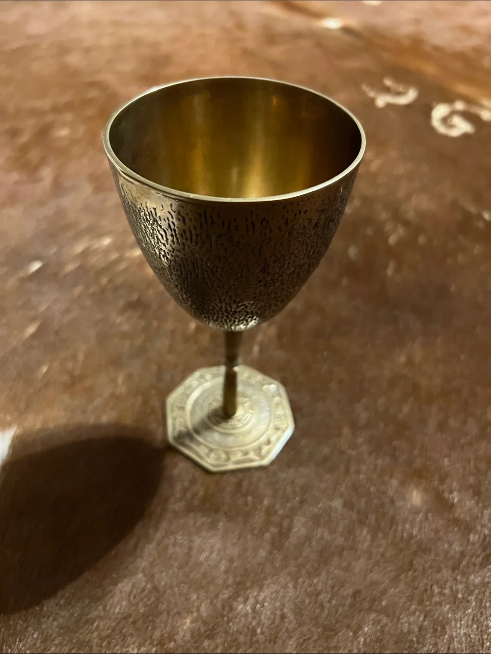 Antique-Style Brass Wine Goblet Korea